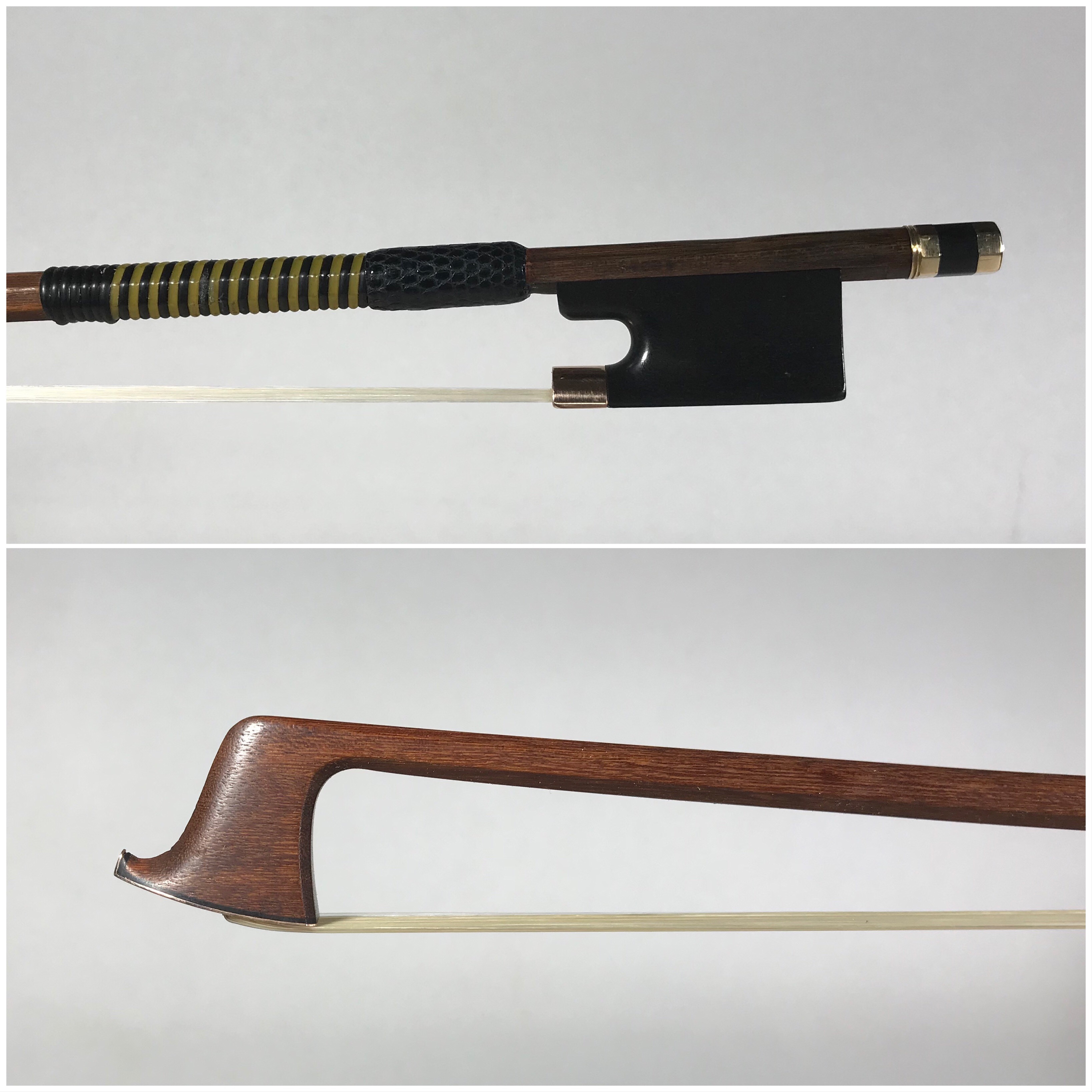 W. E. Hill & Sons violin bow – gold mounted. SOLD